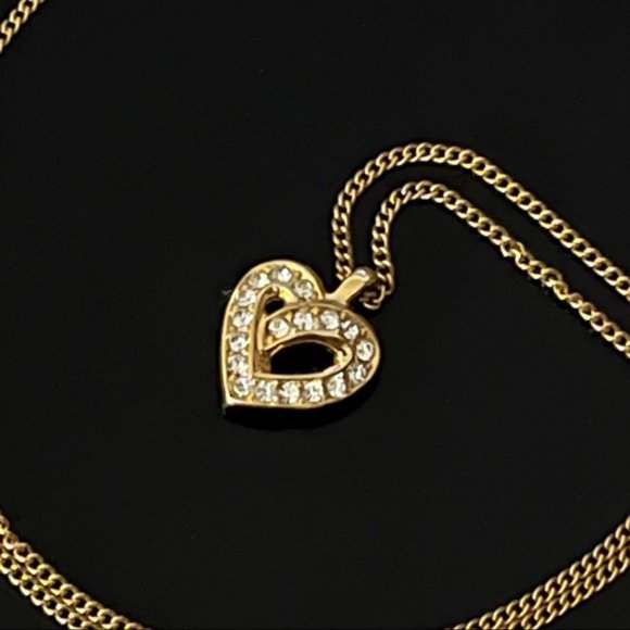 ✨Signed Christian Dior Rhinestones Heart Necklace - Picture 2 of 2